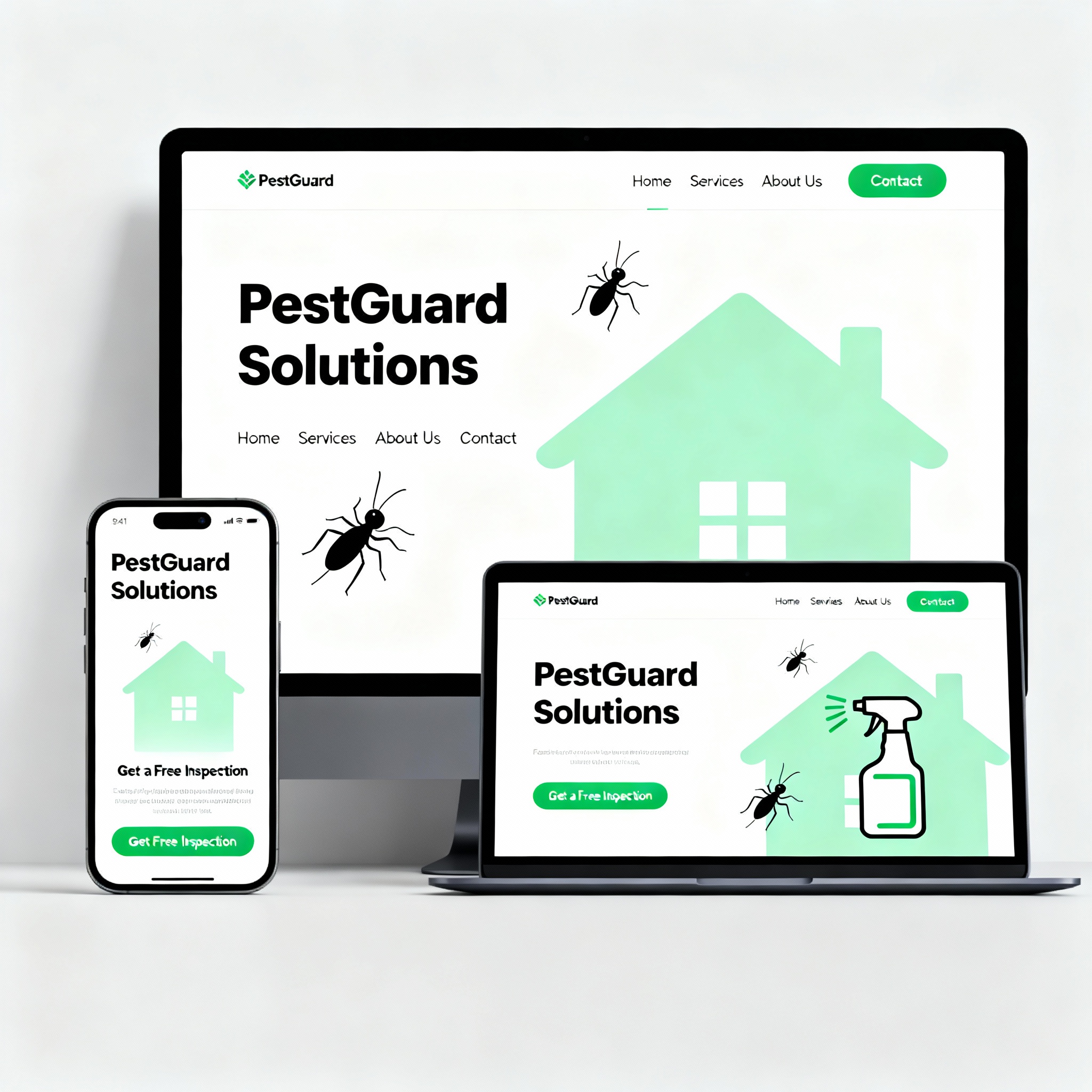 web design mockup - Pest Control Web Designs